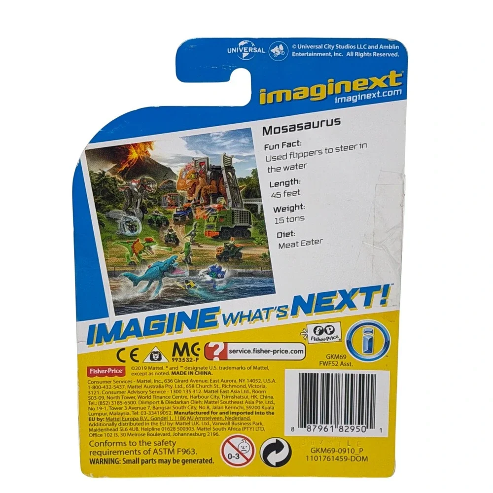 2019 Mattel Imaginext Jurassic World Mosasaurus Egg Mini Dinosaur Toy Figure New